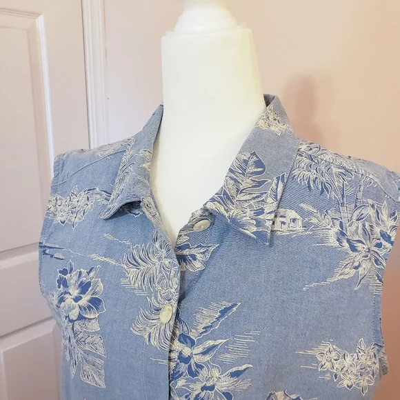 Blue Hawaiian Print Maxi Dress - Picture 3 of 8